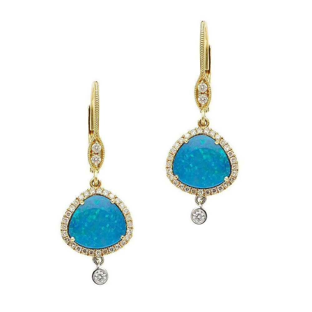 Australian Black Opal Earrings