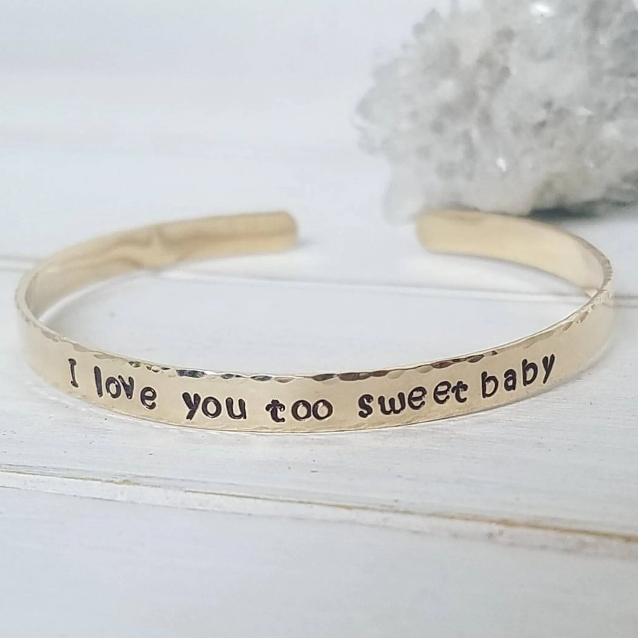 Babies Custom Cuff Bracelet - Sterling, Gold, or Rose Gold
