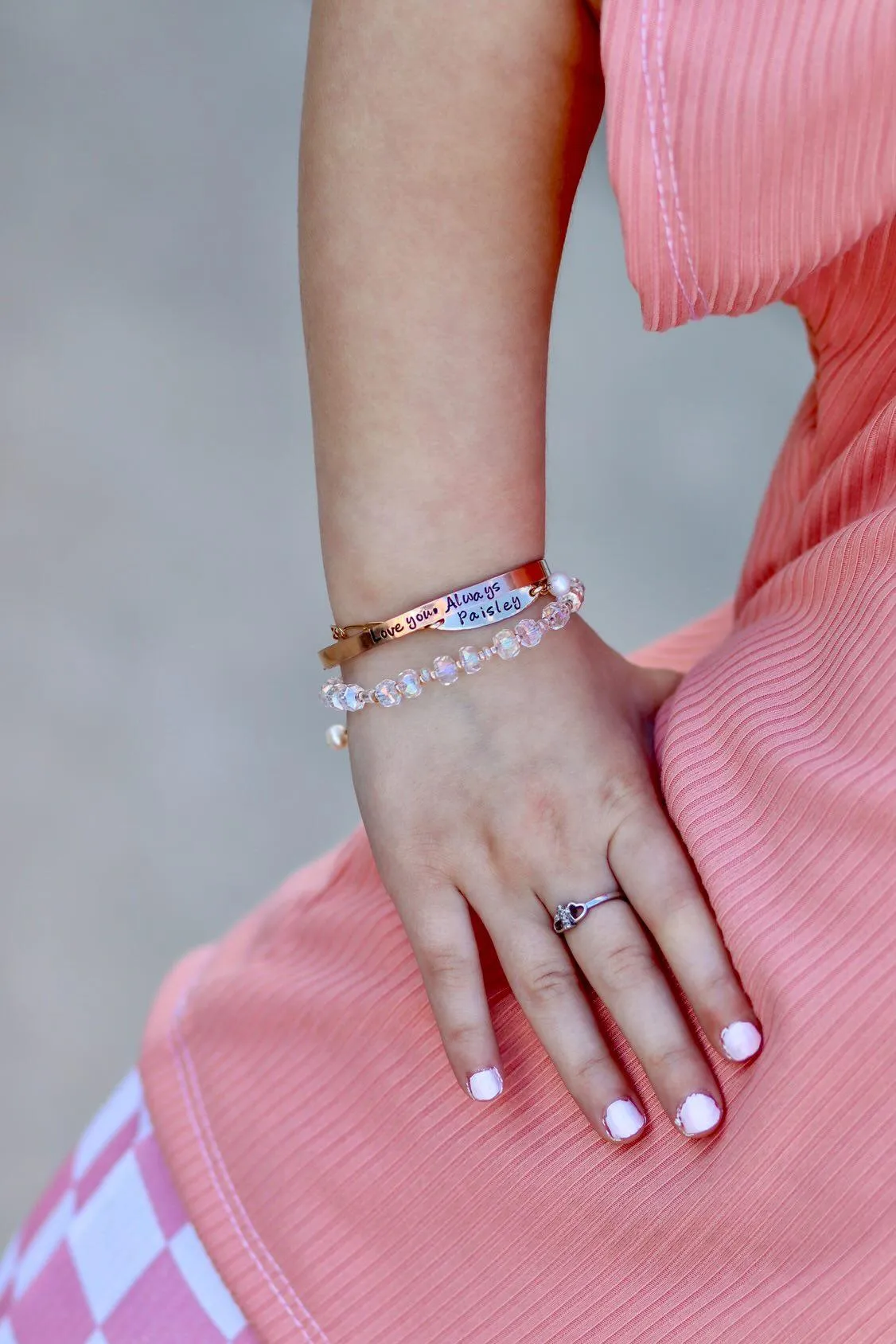 Babies Custom Cuff Bracelet - Sterling, Gold, or Rose Gold