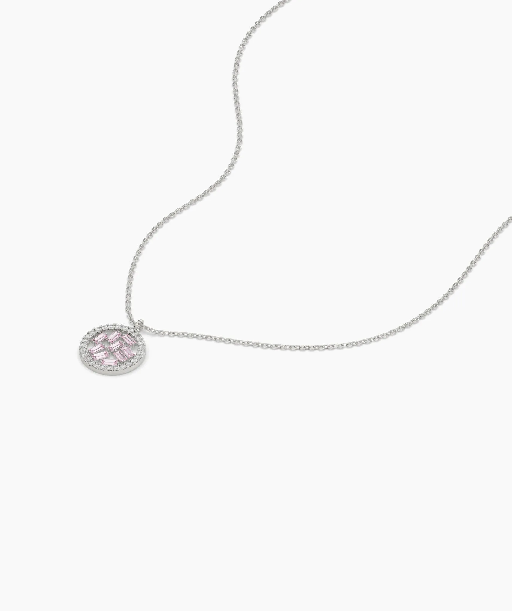 Baguette & Diamond Circle Pendant