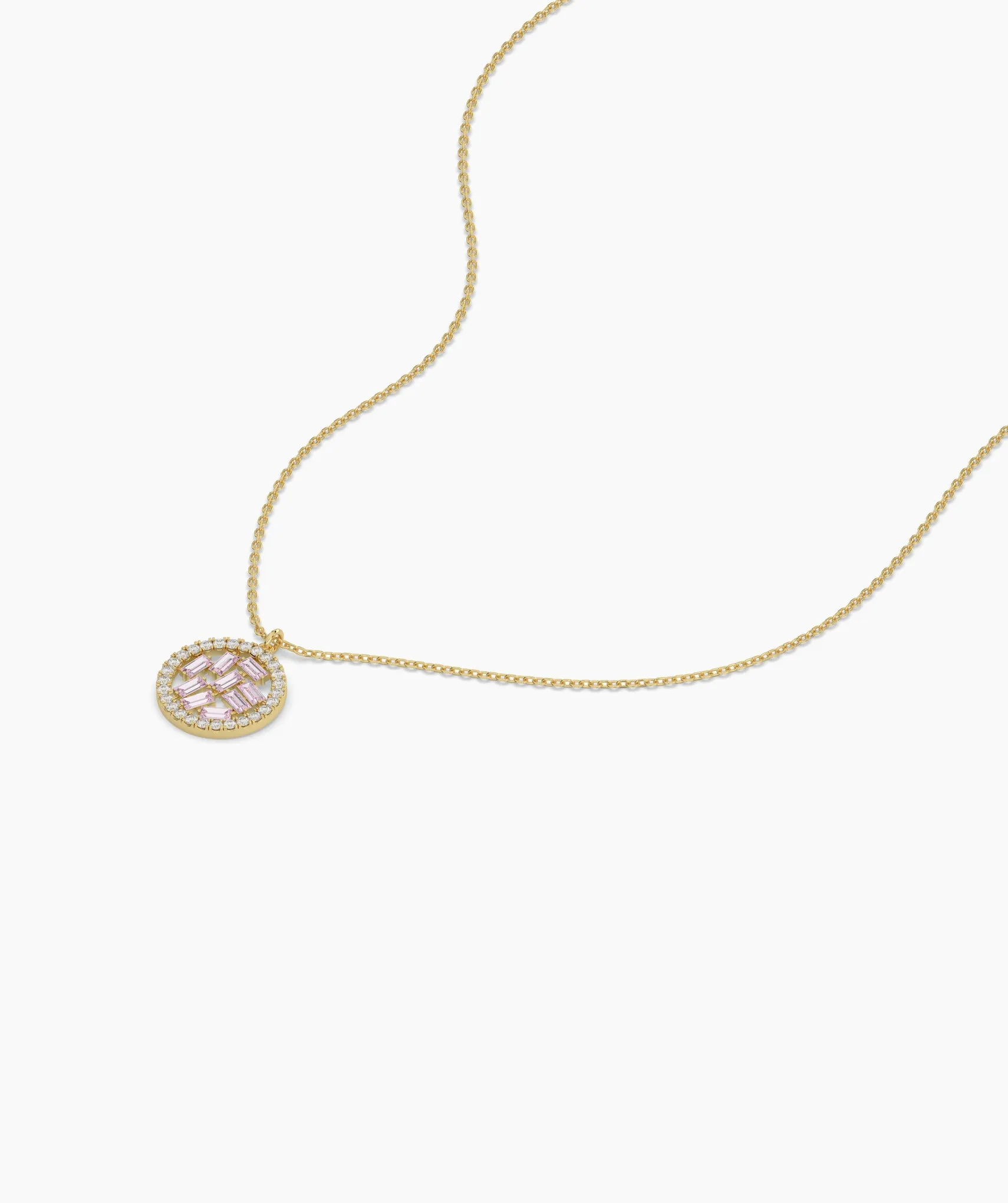 Baguette & Diamond Circle Pendant