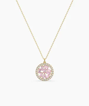 Baguette & Diamond Circle Pendant