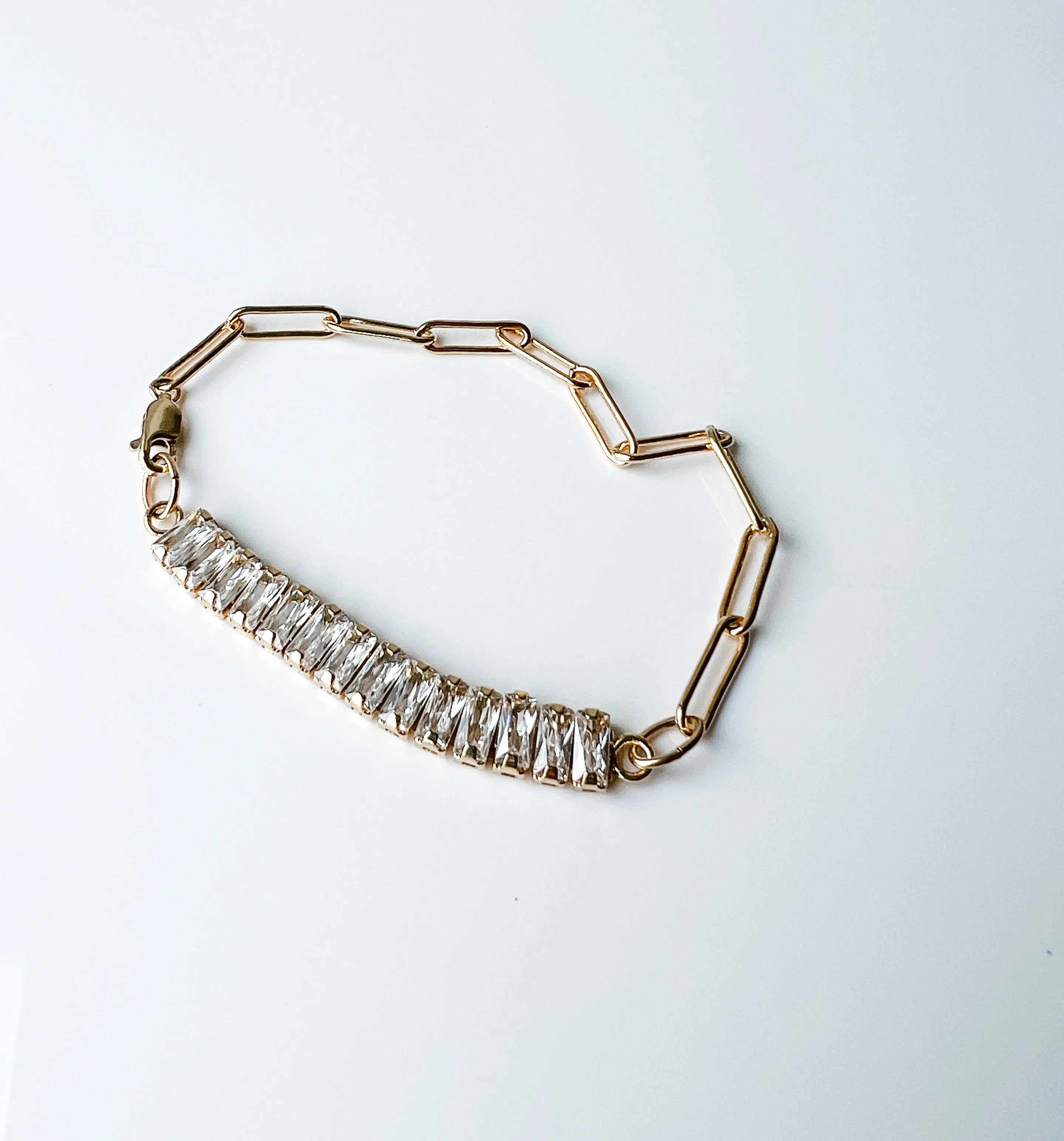 Baguette mixed tennis chain bracelet
