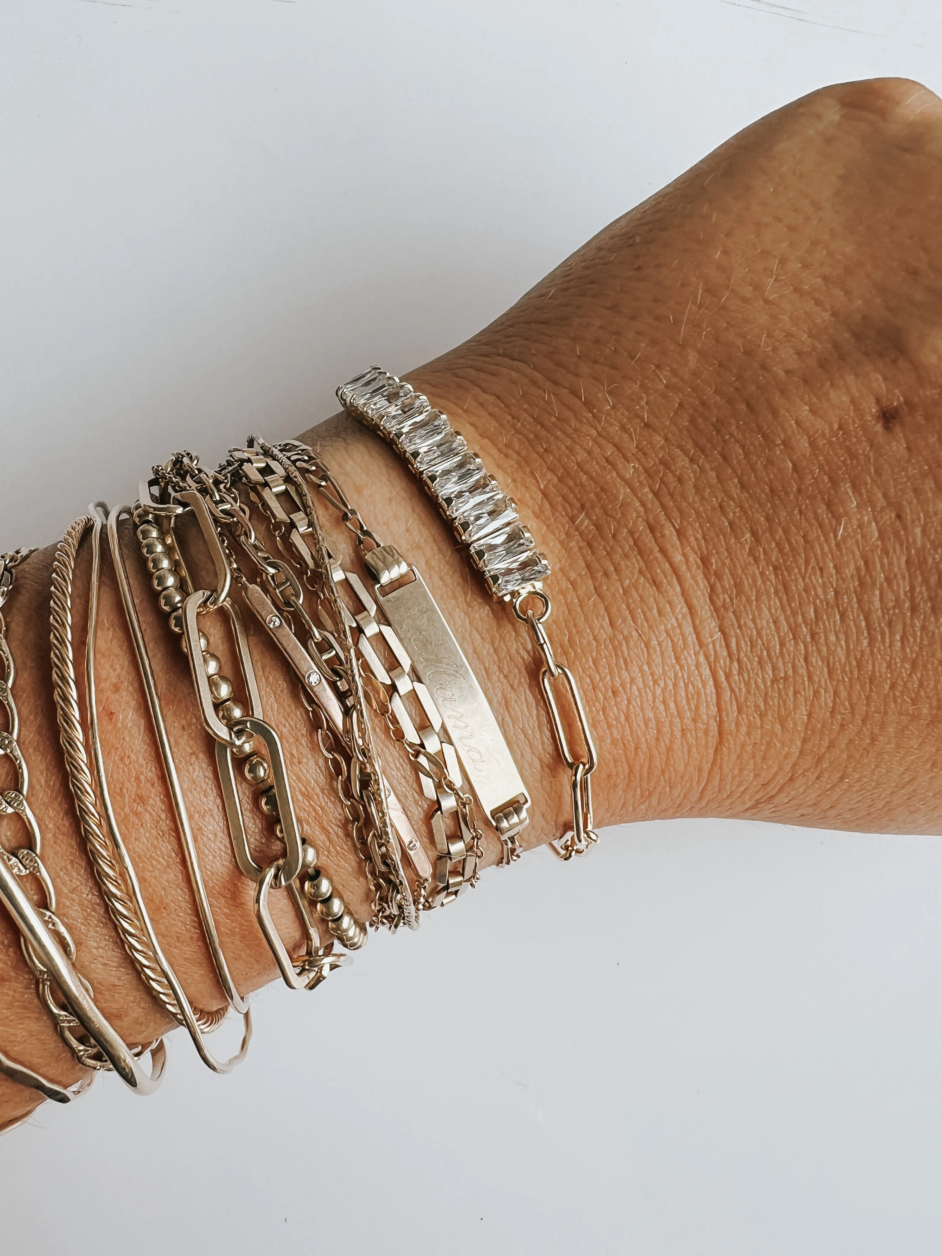 Baguette mixed tennis chain bracelet