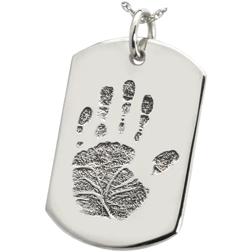 B&B Dog Tag Handprint Pendant