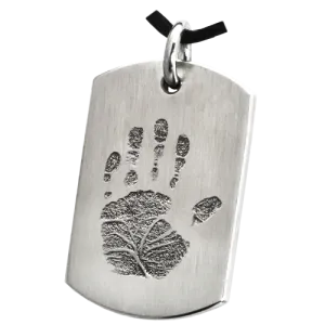 B&B Dog Tag Handprint Pendant
