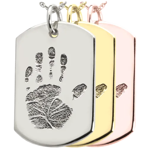 B&B Dog Tag Handprint Pendant