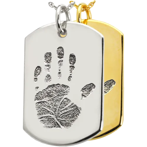 B&B Dog Tag Handprint Pendant
