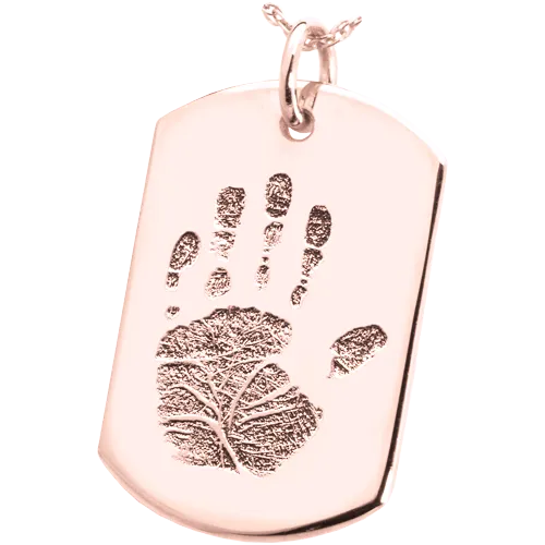 B&B Dog Tag Handprint Pendant