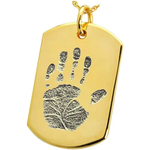 B&B Dog Tag Handprint Pendant