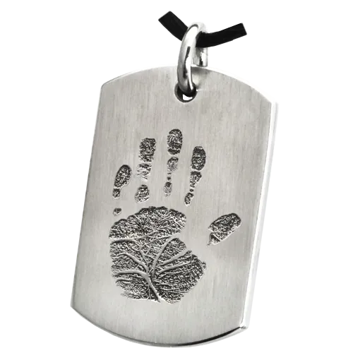 B&B Dog Tag Handprint Pendant