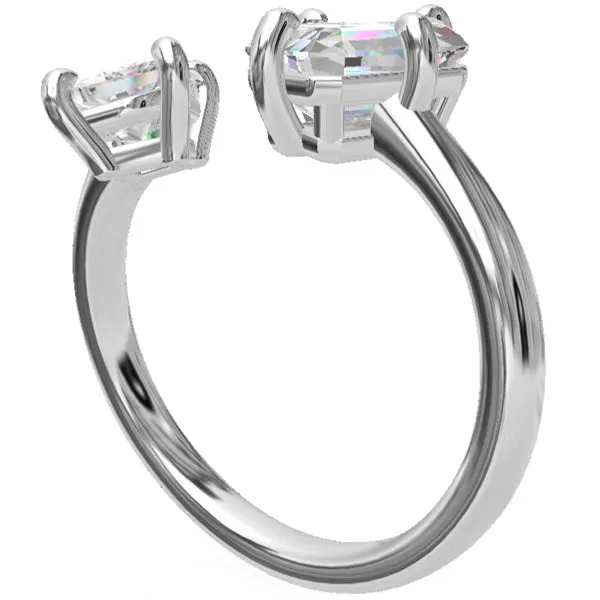 Ben Garelick Emerald & Princess Cut Toi Et Moi Engagement Ring