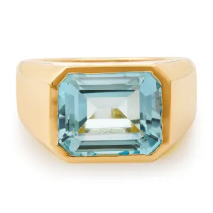 Bezel Set Blue Topaz Statement Ring