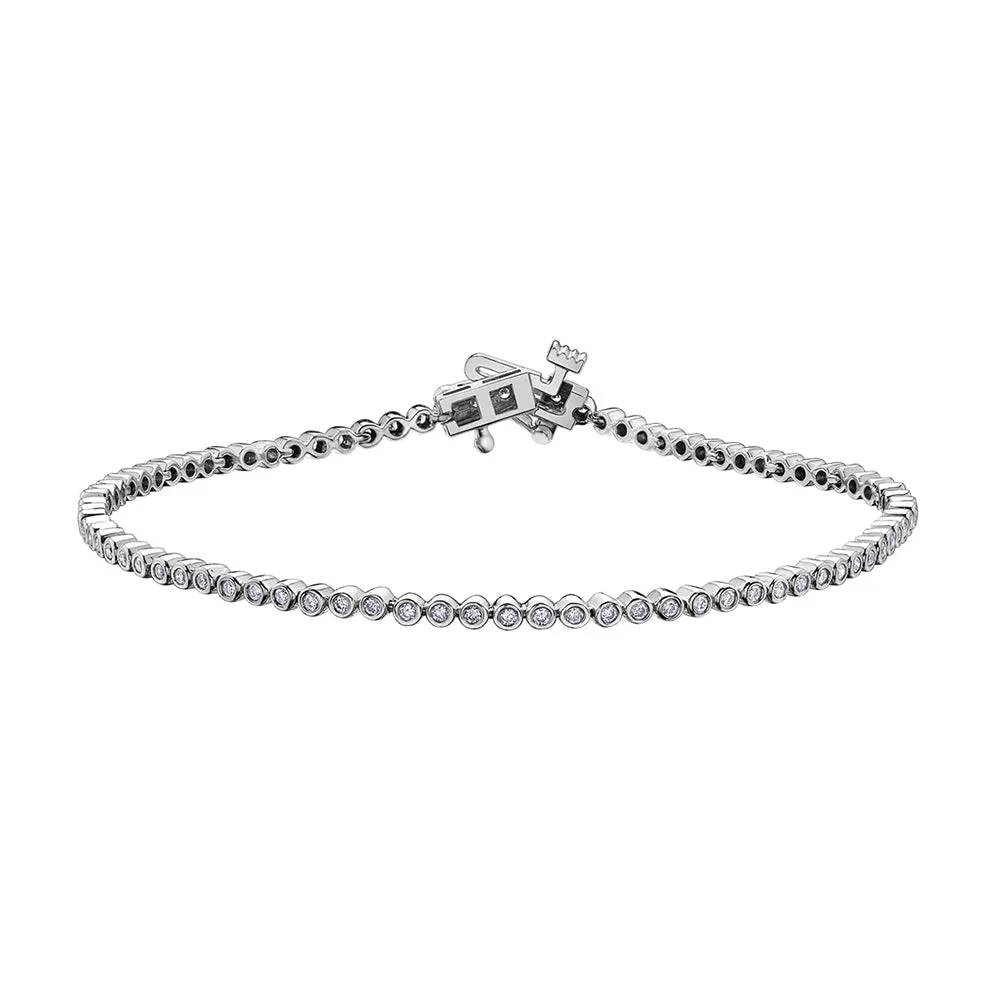 Bezel Set Diamond Tennis Bracelet