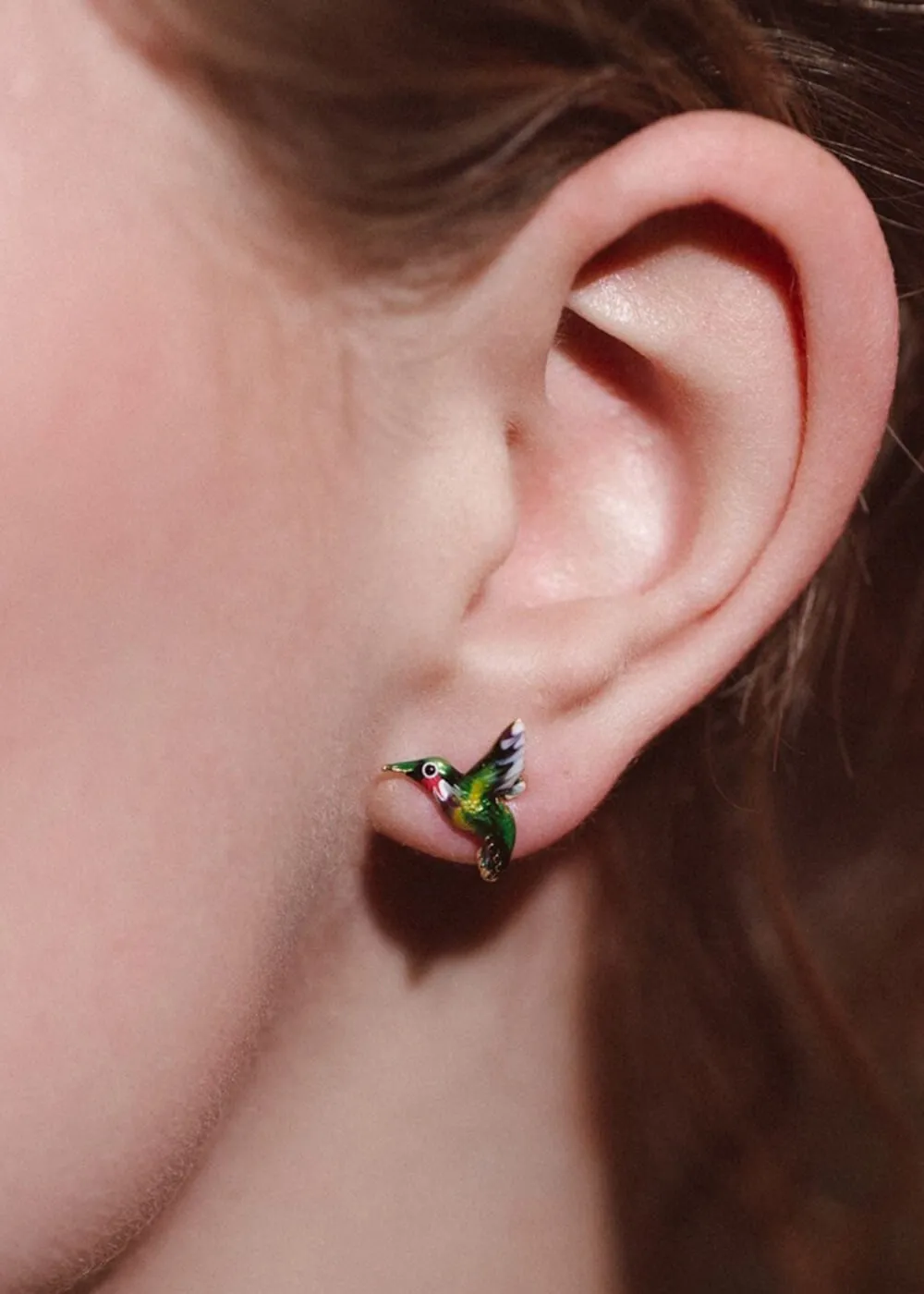 Bill Skinner Hummingbird Stud Earrings Gold