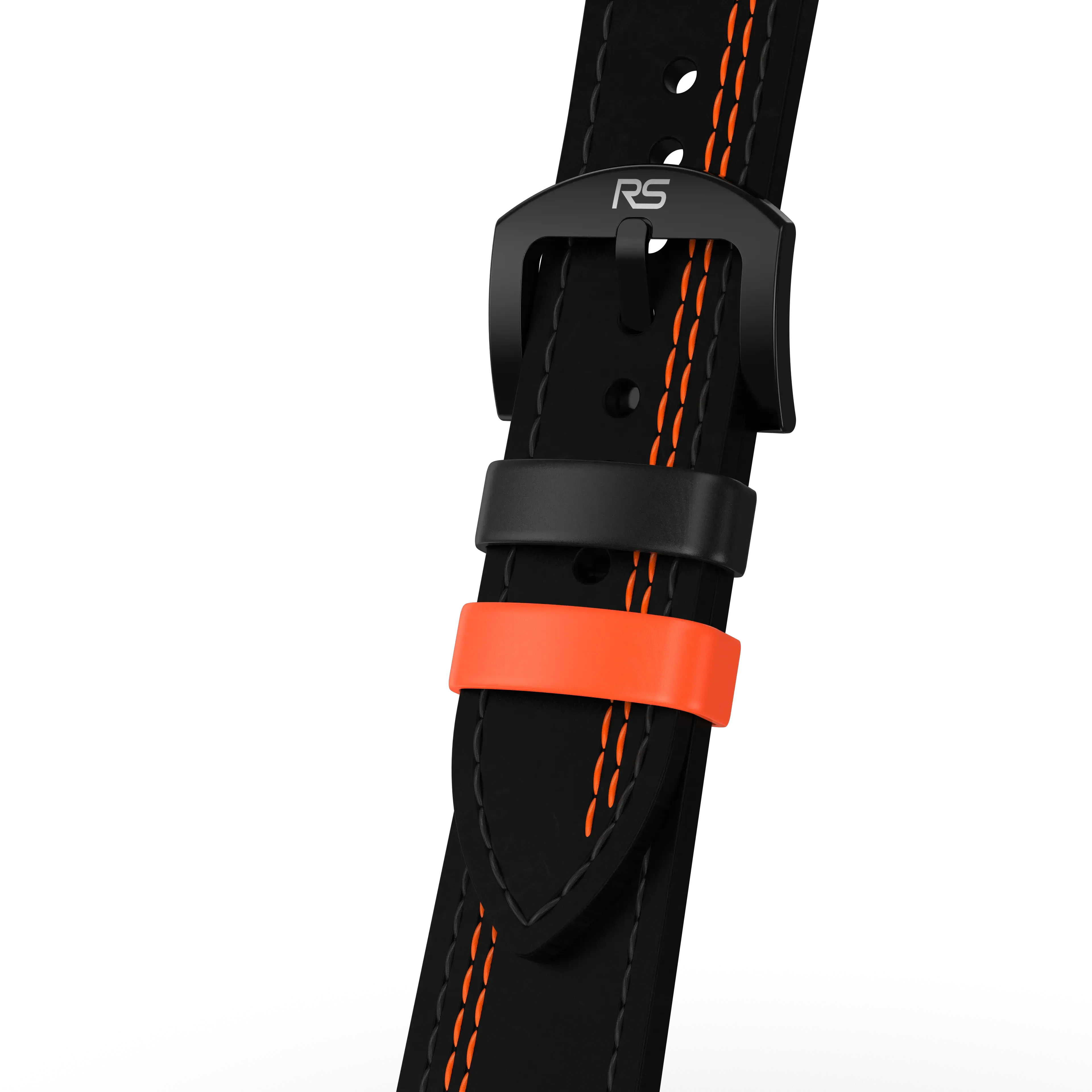Black & Orange Leather Strap (Adjustable)