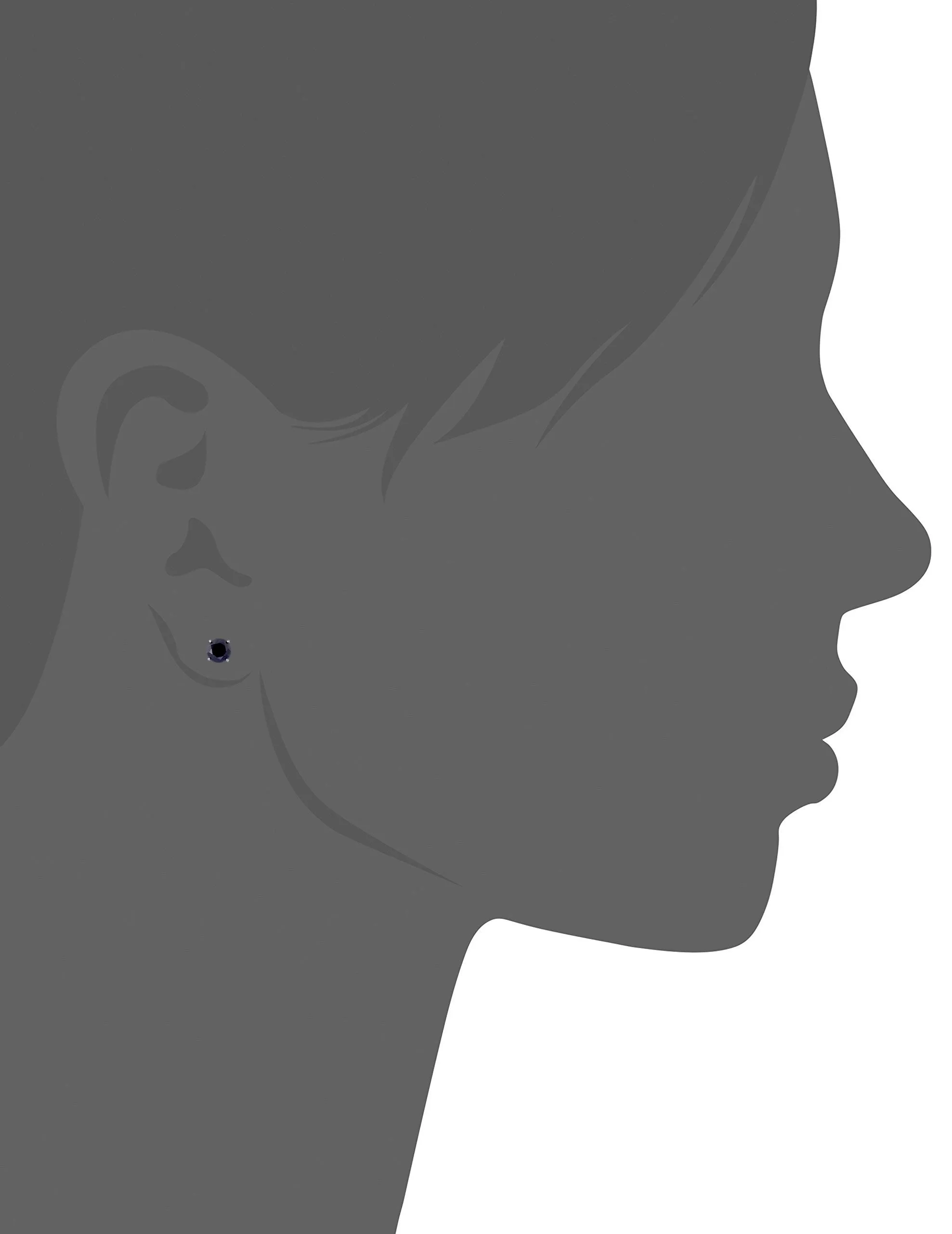 Black Diamond Stud Earrings in Sterling Silver