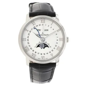 Blancpain Stainless Steel Villeret Quantieme Complet 6654a-1127-55b