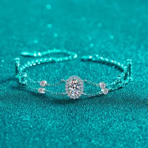 Blue Moissanite Diamond; Oval Shape Stone Bracelets BM012