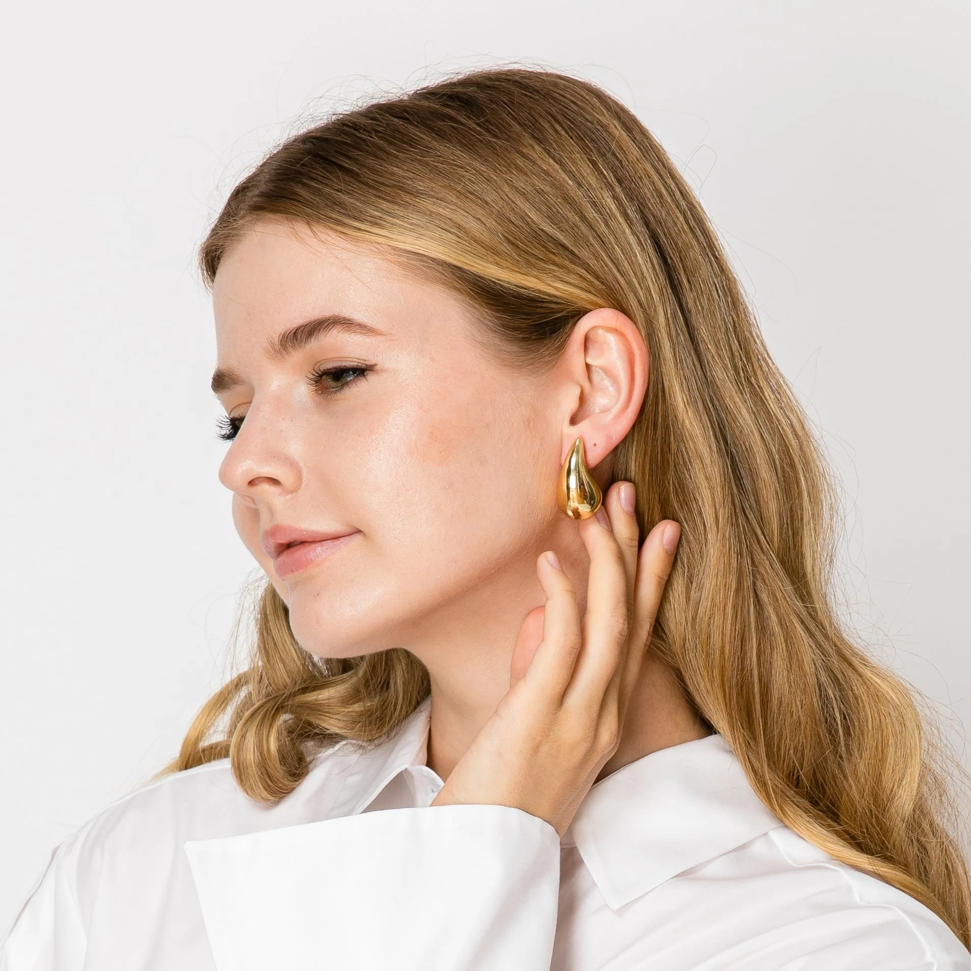 Bold Gold Tear Drop Earrings