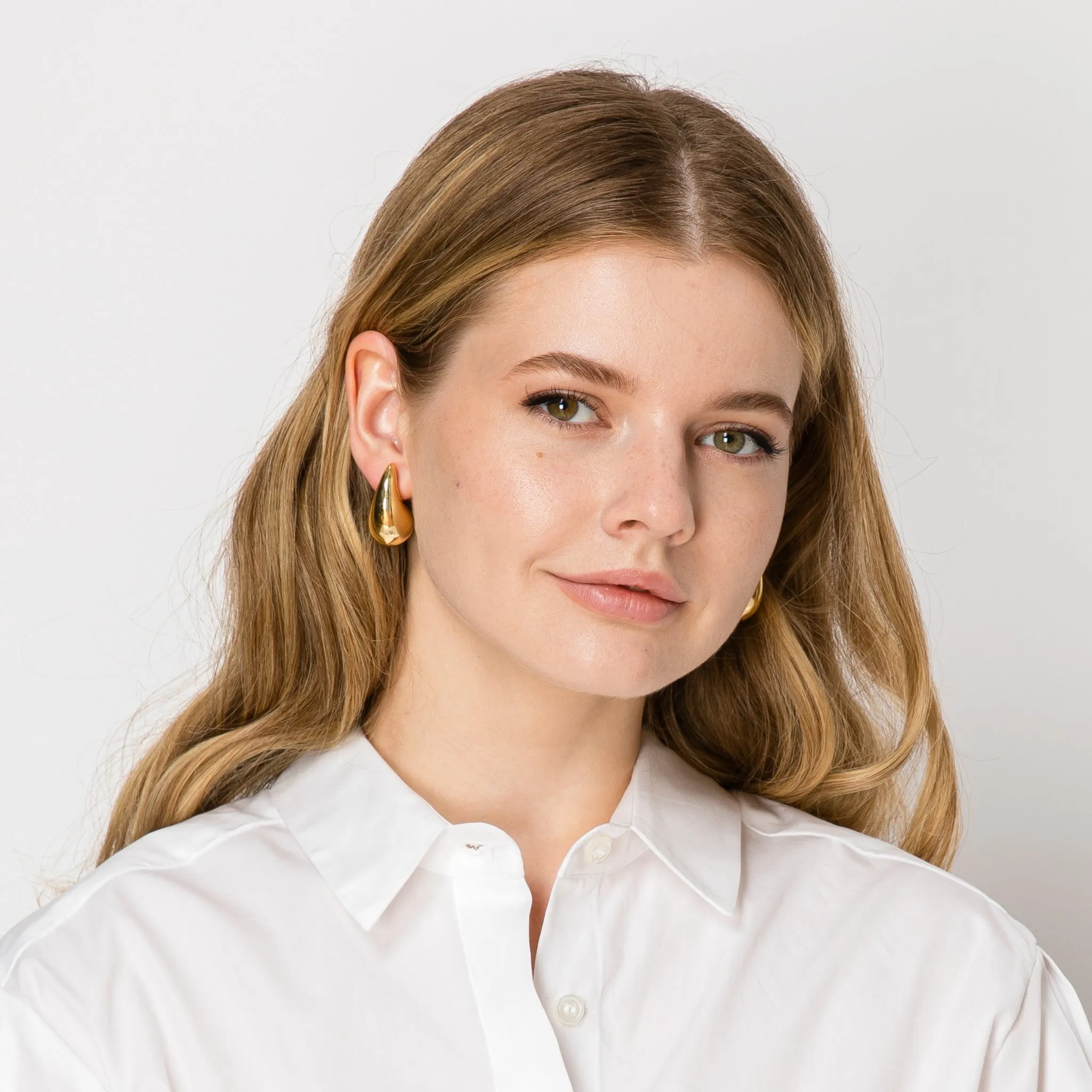 Bold Gold Tear Drop Earrings