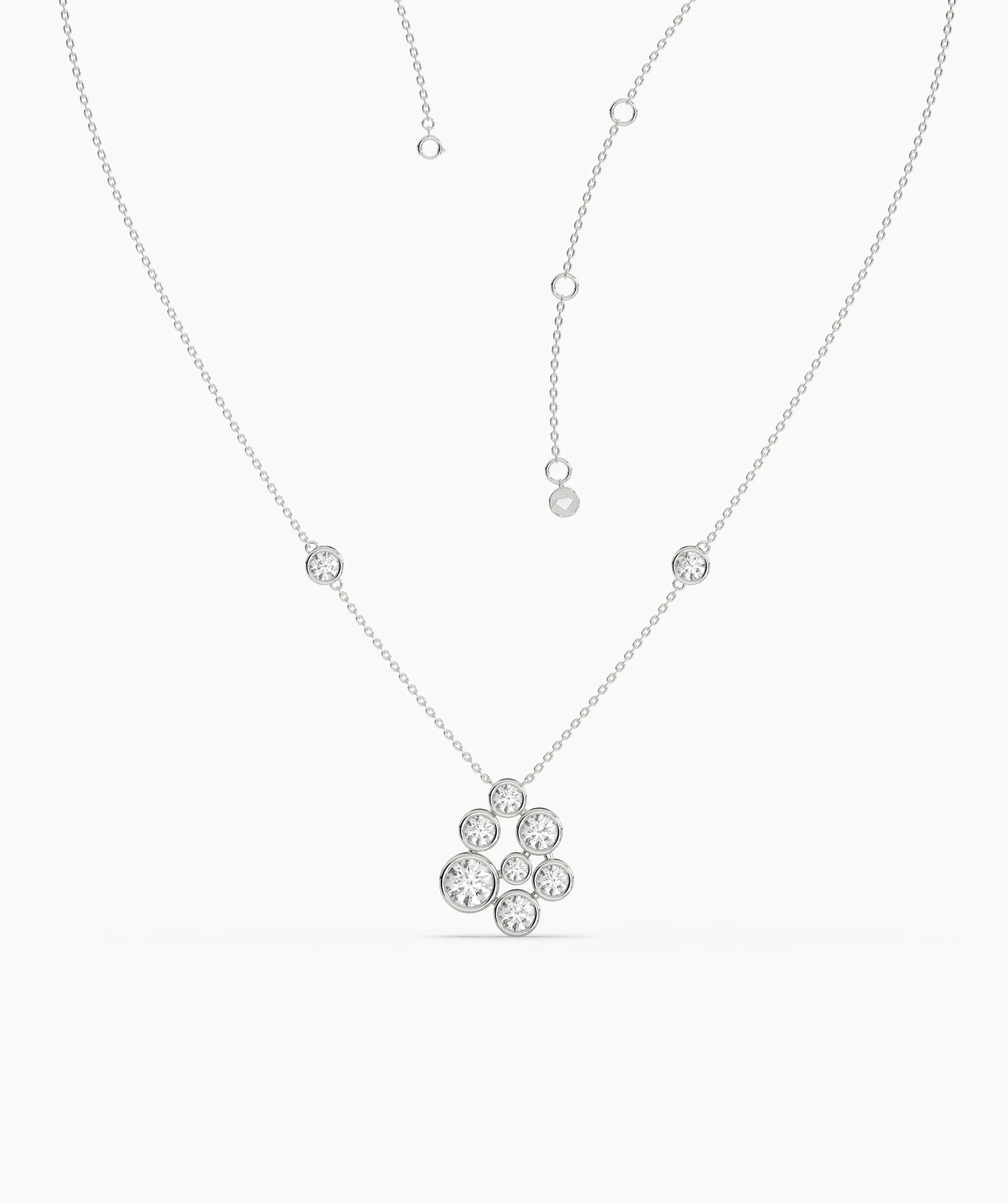 Bubble Cluster Diamond Necklace