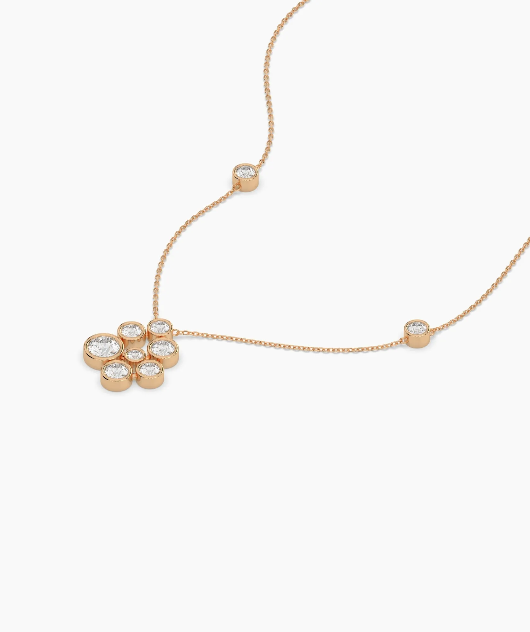 Bubble Cluster Diamond Necklace
