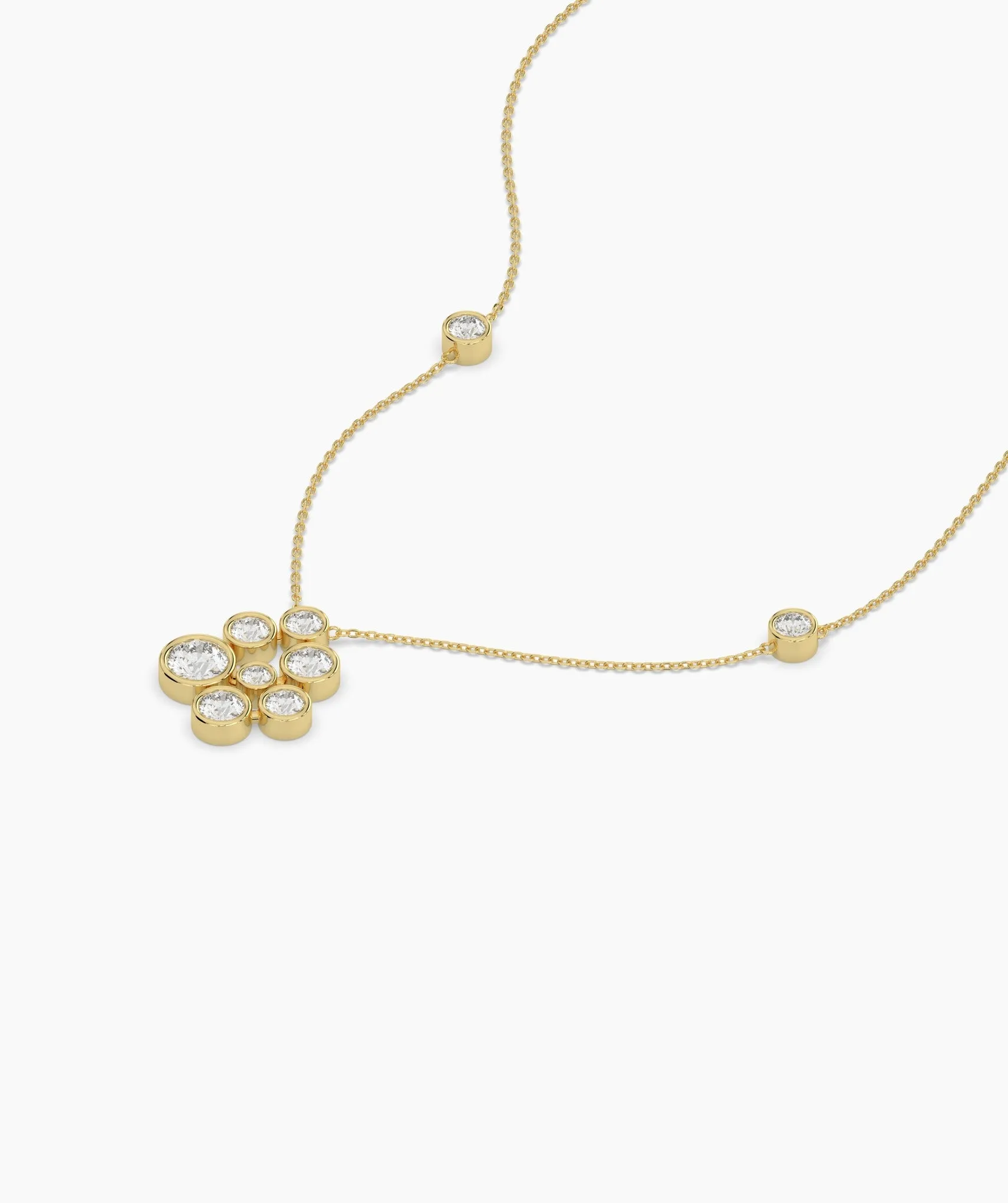 Bubble Cluster Diamond Necklace
