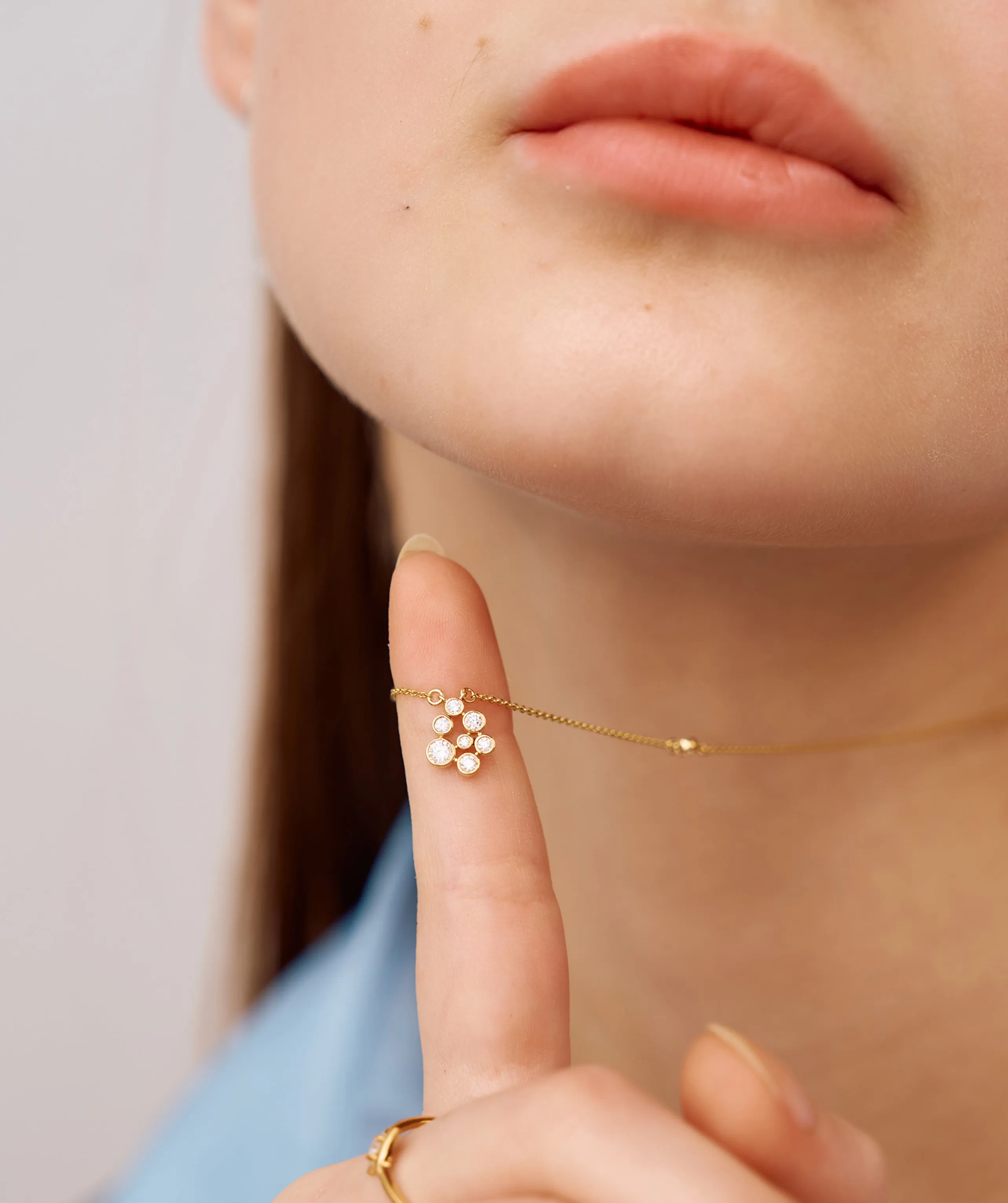 Bubble Cluster Diamond Necklace