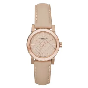 Burberry Heritage Beige Leather Strap Beige Dial Quartz Watch for Ladies - BU9210
