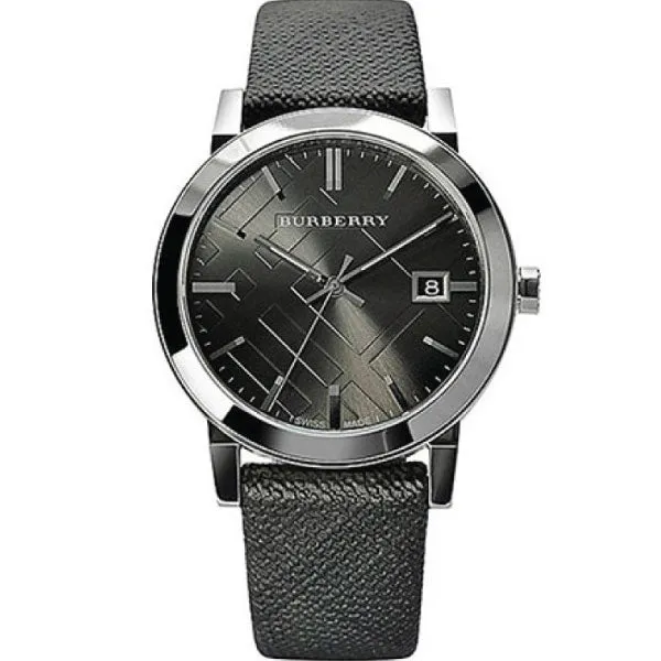 Burberry Heritage Black Leather Strap Black Dial Quartz Unisex Watch - BU9024