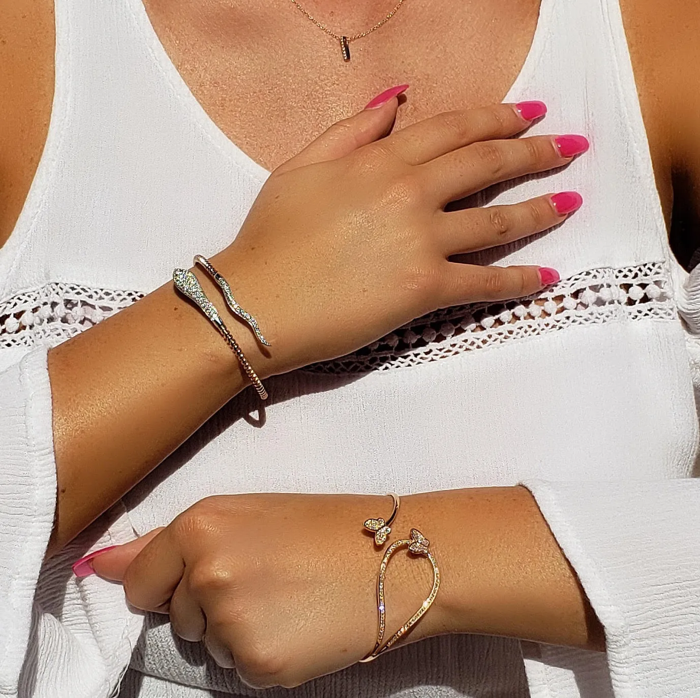 Butterfly Twist Diamond Bangle