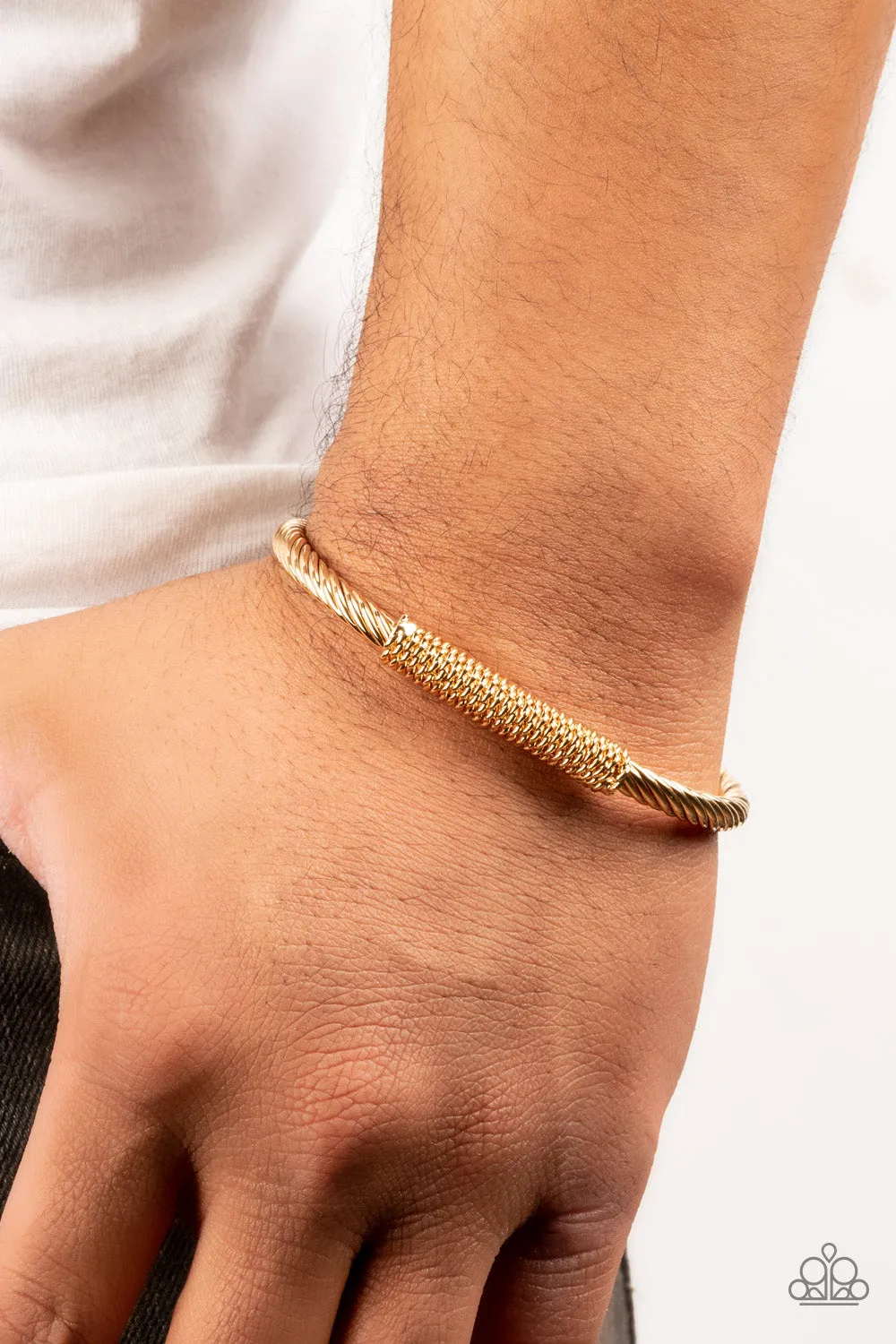 CABLE-Minded - Gold Paparazzi Bracelets