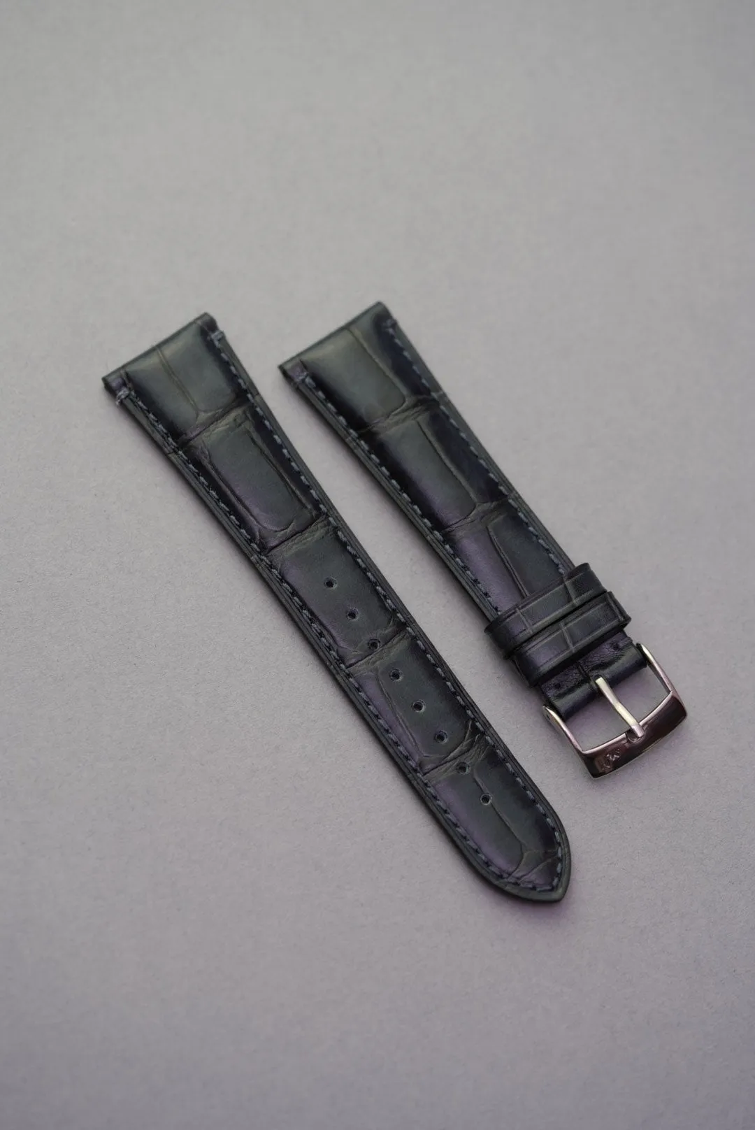 Calfskin Leather Embossed Alligator Watch Strap