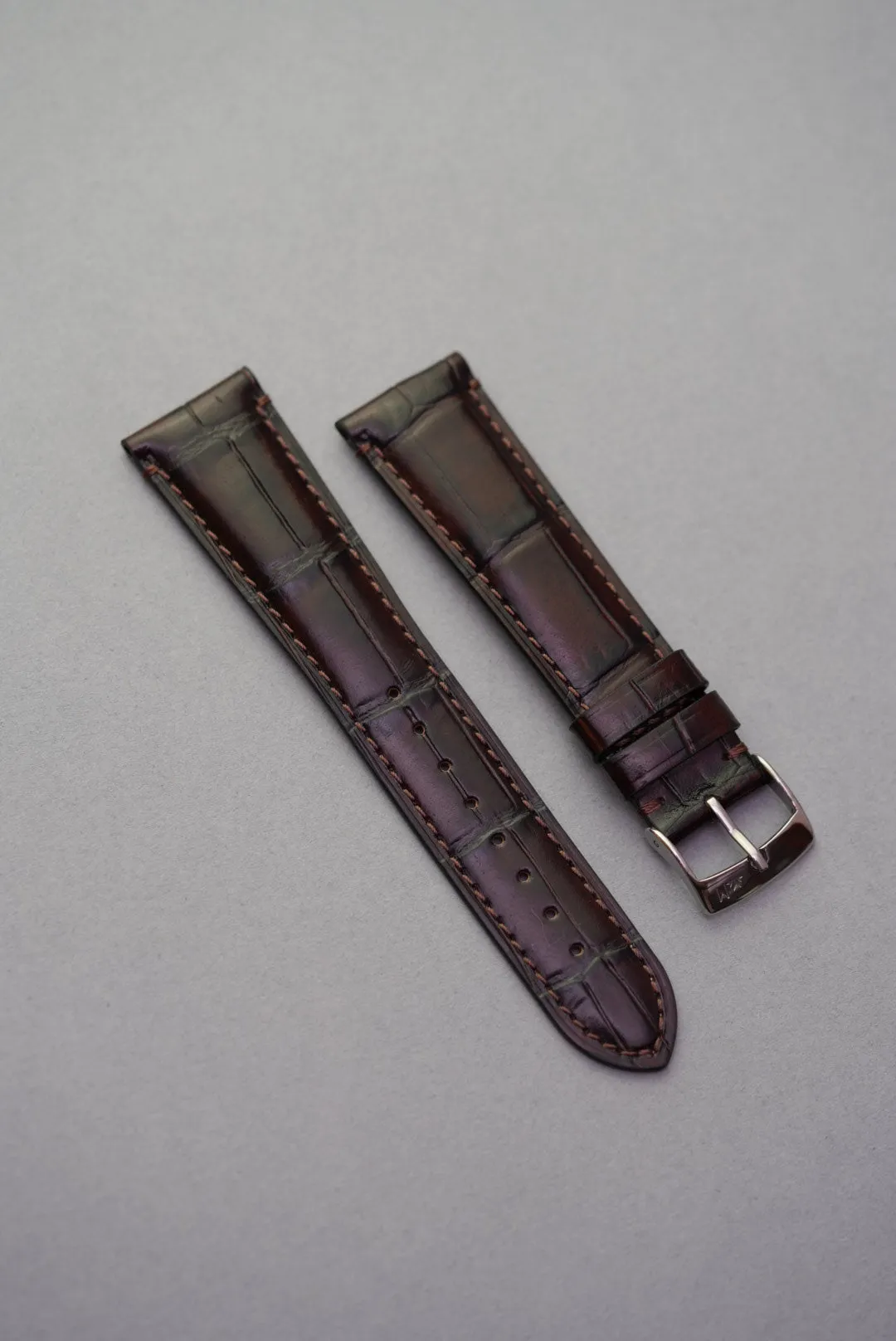Calfskin Leather Embossed Alligator Watch Strap