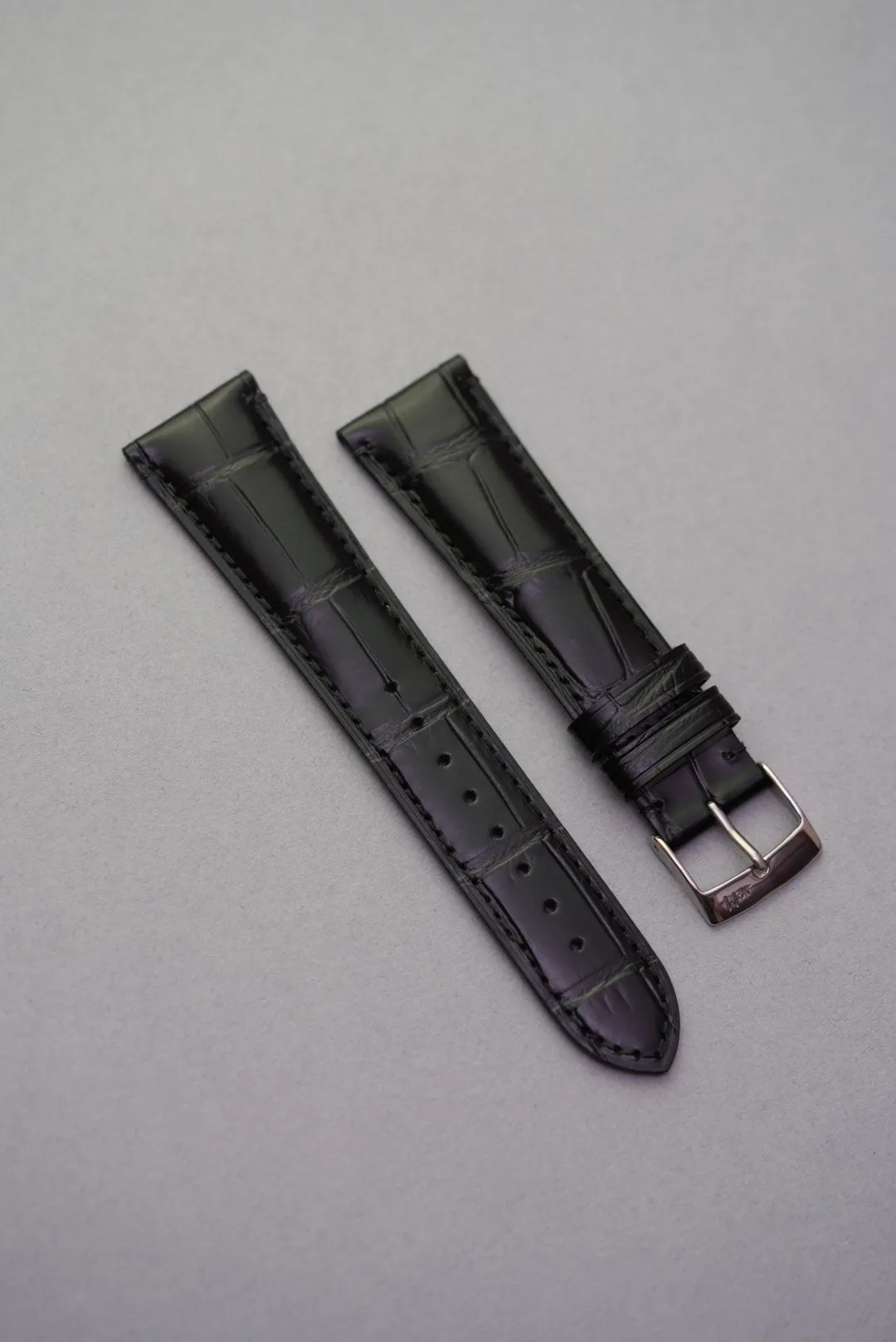 Calfskin Leather Embossed Alligator Watch Strap