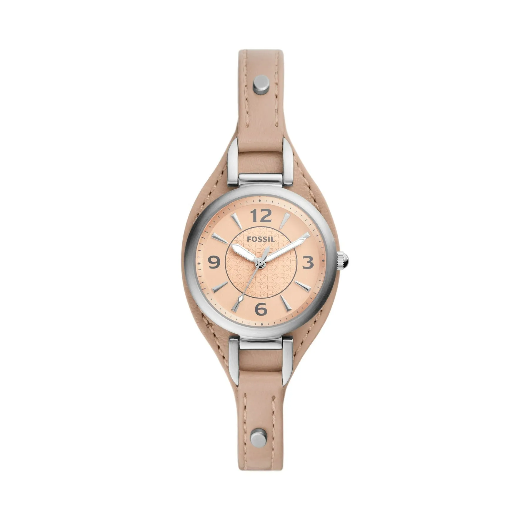 Carlie Three-Hand Latte Eco Leather Watch