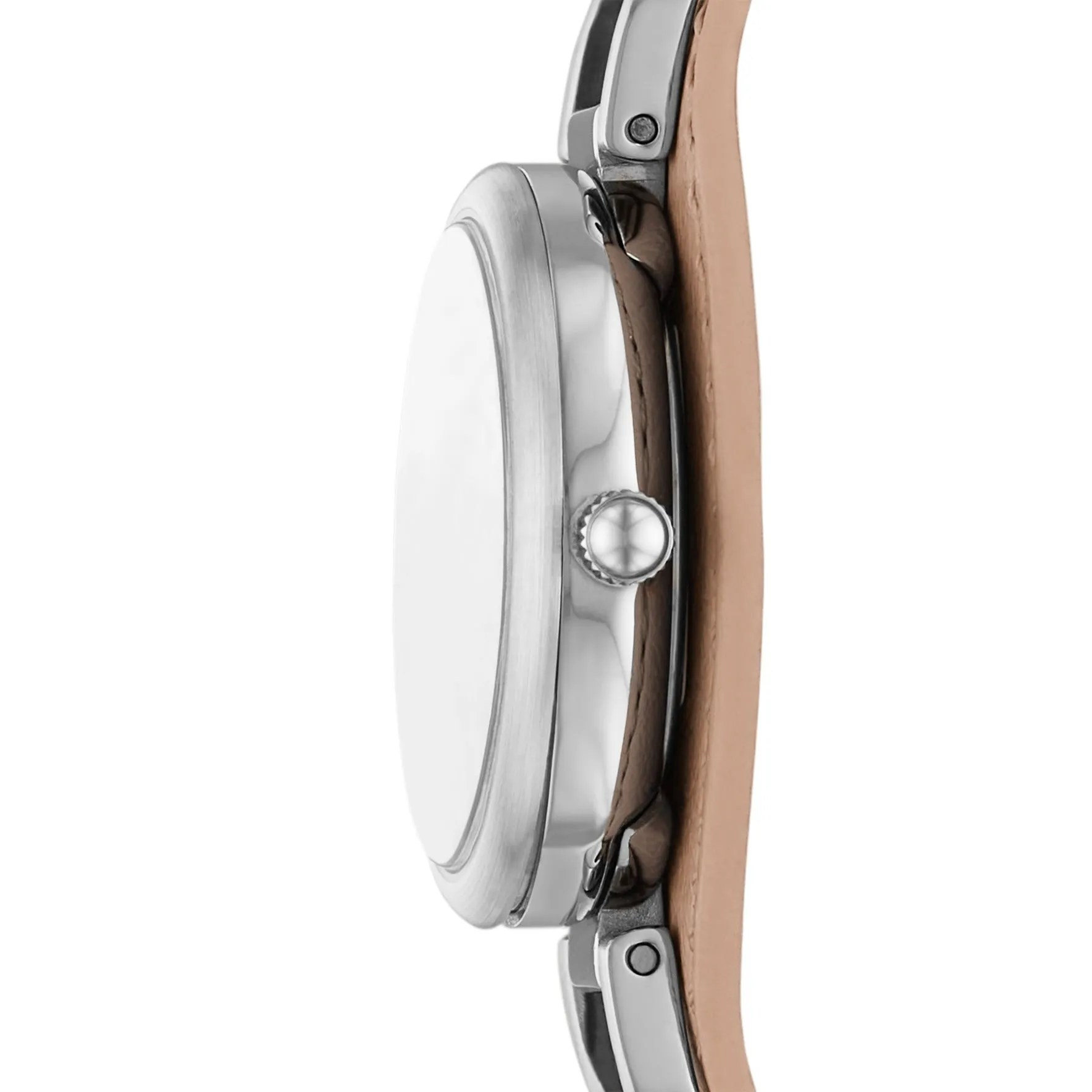 Carlie Three-Hand Latte Eco Leather Watch