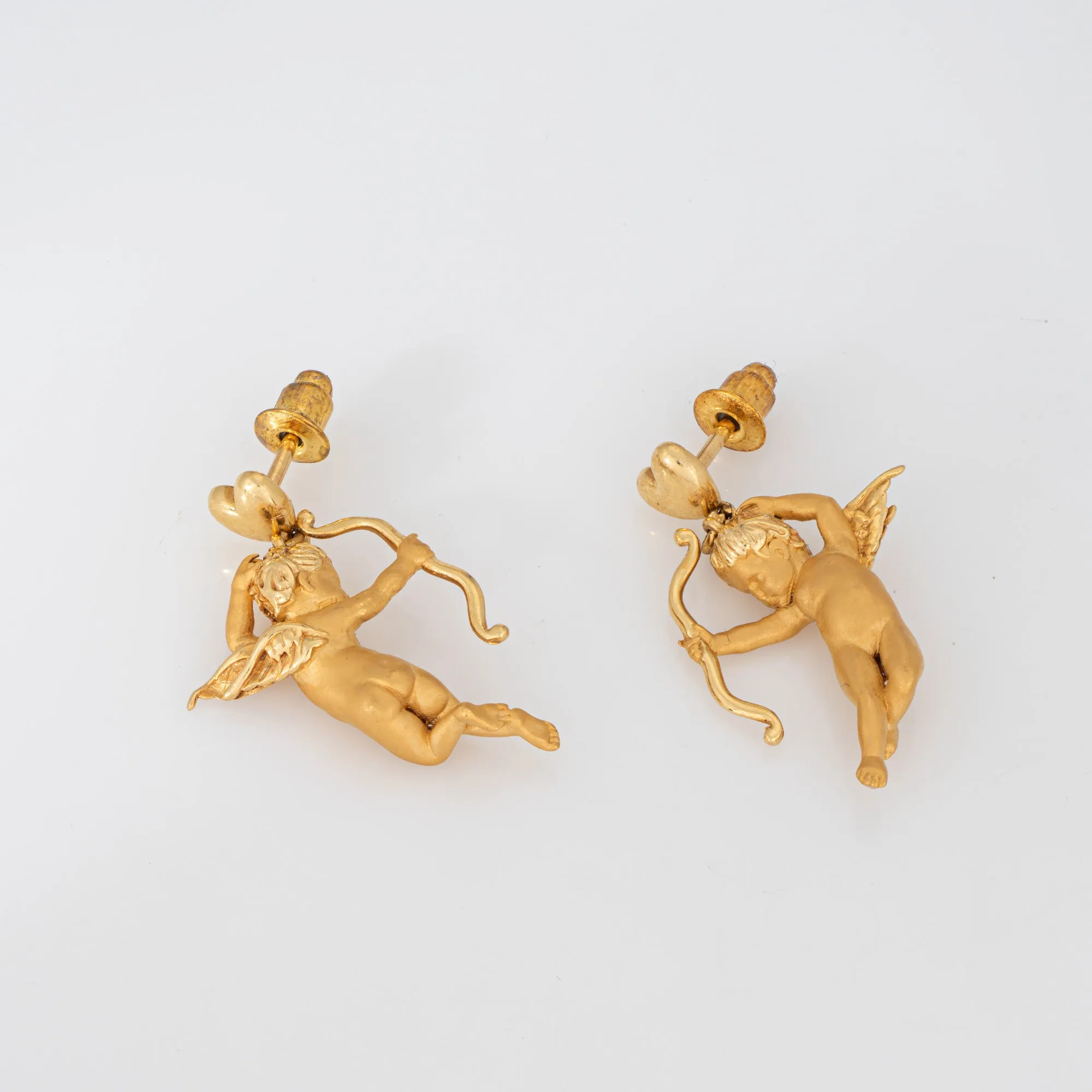 Carrera y Carrera Cupid Drop Earrings Estate 18k Yellow Gold COA Signed Jewelry