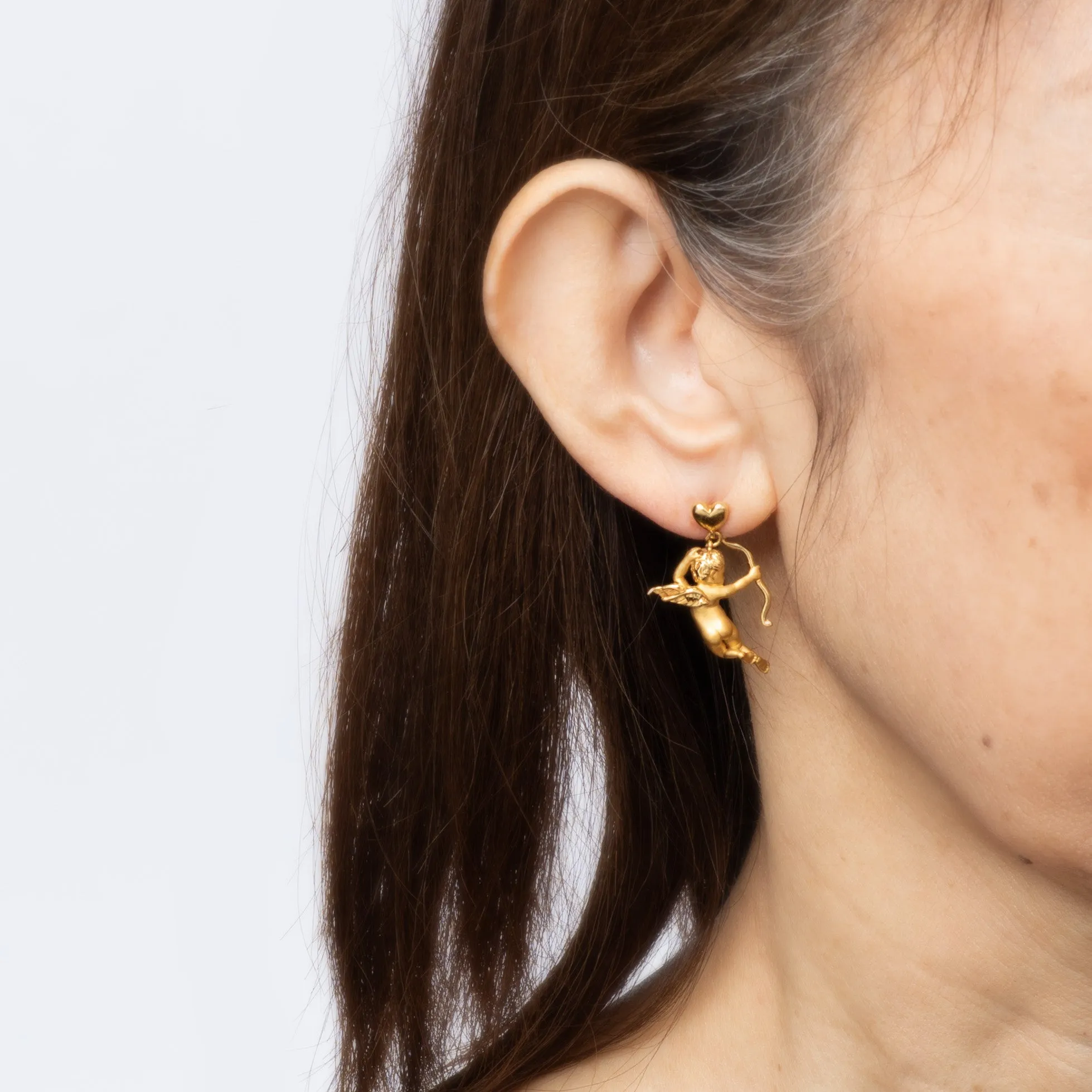 Carrera y Carrera Cupid Drop Earrings Estate 18k Yellow Gold COA Signed Jewelry
