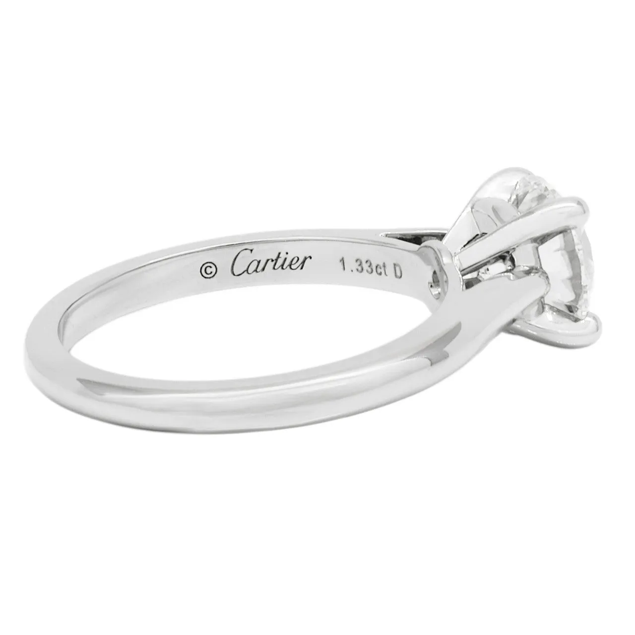 Cartier Platinum Solitaire 1895 1.33 Carat Diamond  Ring