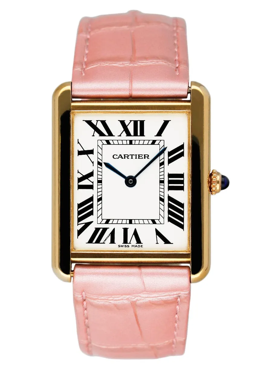 Cartier Tank Solo W1018855 Large Size 18K Yellow Gold Ladies Watch