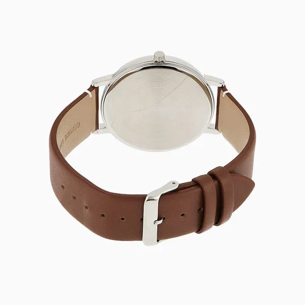Casio Brown Leather Strap Blue Dial Quartz Watch for Gents - MTP-B105L-2AVDF