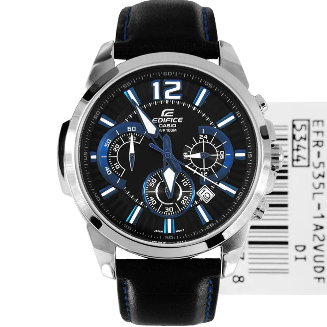 Casio Edifice black leather strap EFR 535l 1A2V watch