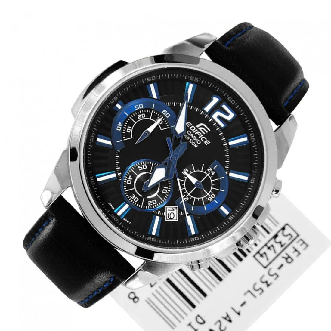 Casio Edifice black leather strap EFR 535l 1A2V watch