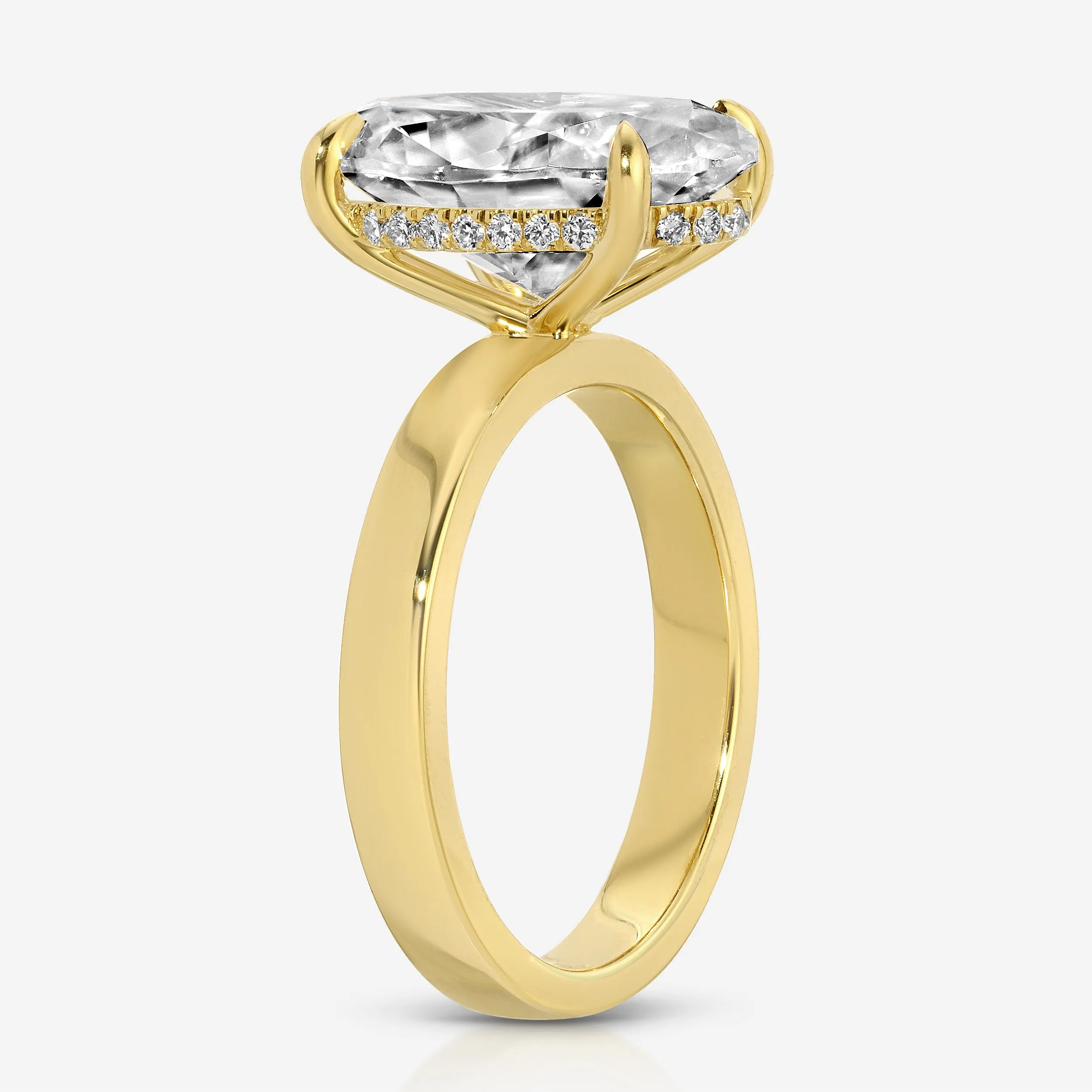 Cass (7ct) Oval Engagement Ring ( ) Hidden Halo