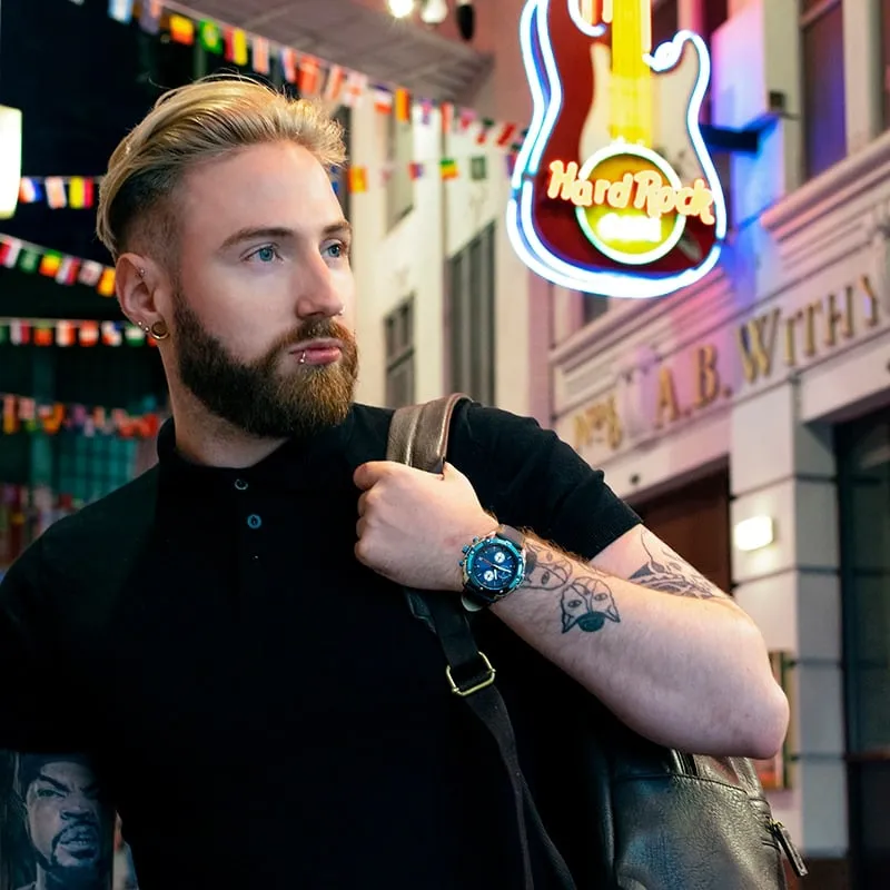 Casual Quartz Watches for Men with Leather Strap