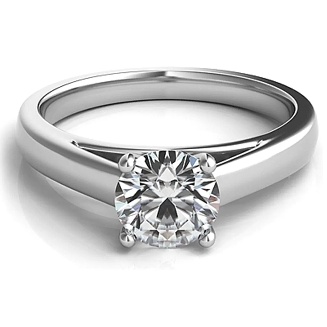 Cathedral Diamond Solitaire Engagement Ring