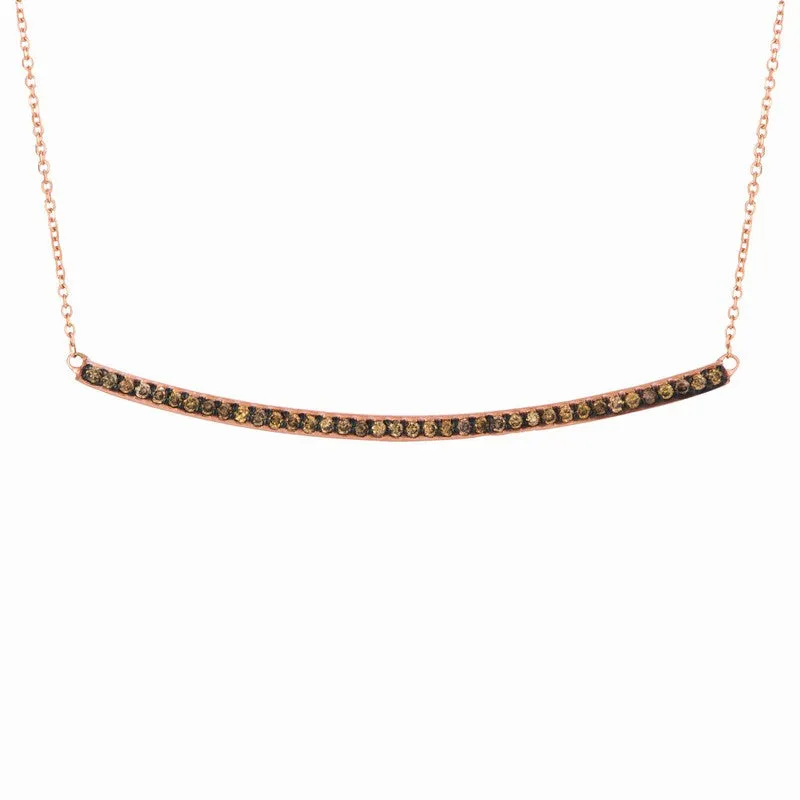 CHAMPAGNE DIAMOND BAR NECKLACE 14K GOLD (0.4 CTW)