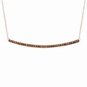 CHAMPAGNE DIAMOND BAR NECKLACE 14K GOLD (0.4 CTW)